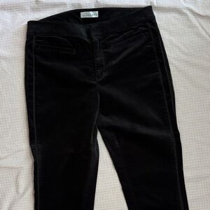 LOFT Black Pants with Velvet Tuxedo Stripe Skinny size 8 or 29 Curvy EUC stretch